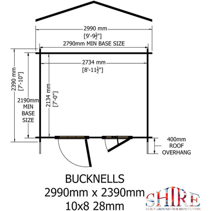 Shire Bucknells Log Cabin With 28mm Log Thickness - JJ Building Materials