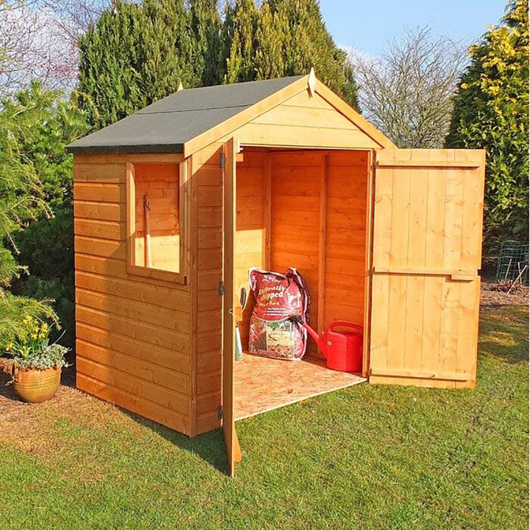 Shire Bute 4x6ft Shiplap Apex Double Door Wooden Shed - JJ Building Materials
