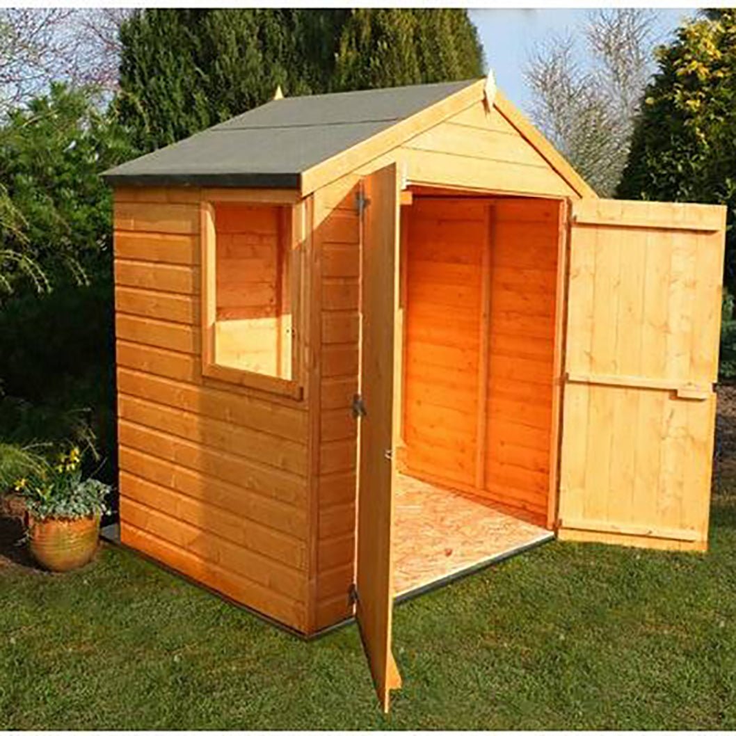 Shire Bute 4x6ft Shiplap Apex Double Door Wooden Shed - JJ Building Materials
