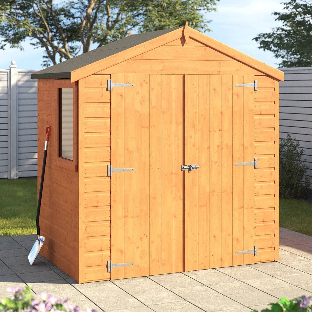 Shire Bute 4x6ft Shiplap Apex Double Door Wooden Shed - JJ Building Materials