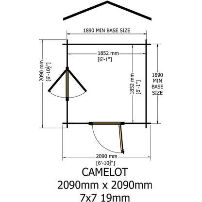 Shire Camelot Log Cabin With 19mm Log Thickness - JJ Building Materials