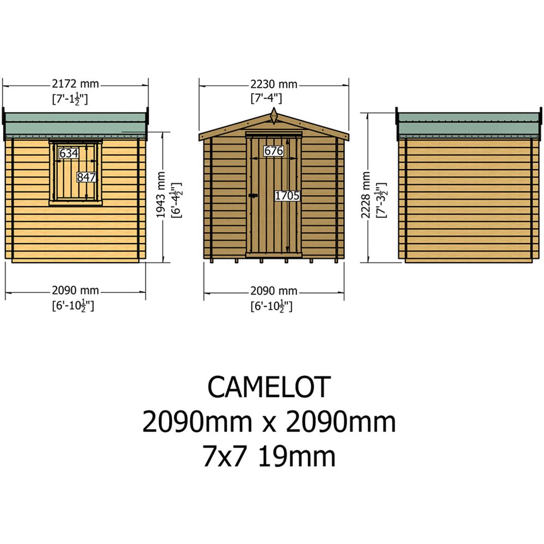 Shire Camelot Log Cabin With 19mm Log Thickness - JJ Building Materials