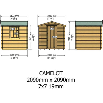 Shire Camelot Log Cabin With 19mm Log Thickness - JJ Building Materials