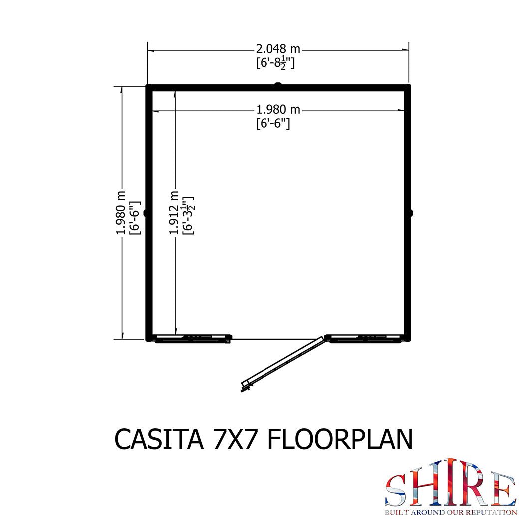 Shire Casita 7x7ft T&G Single Door Apex Wooden Shed - JJ Building Materials