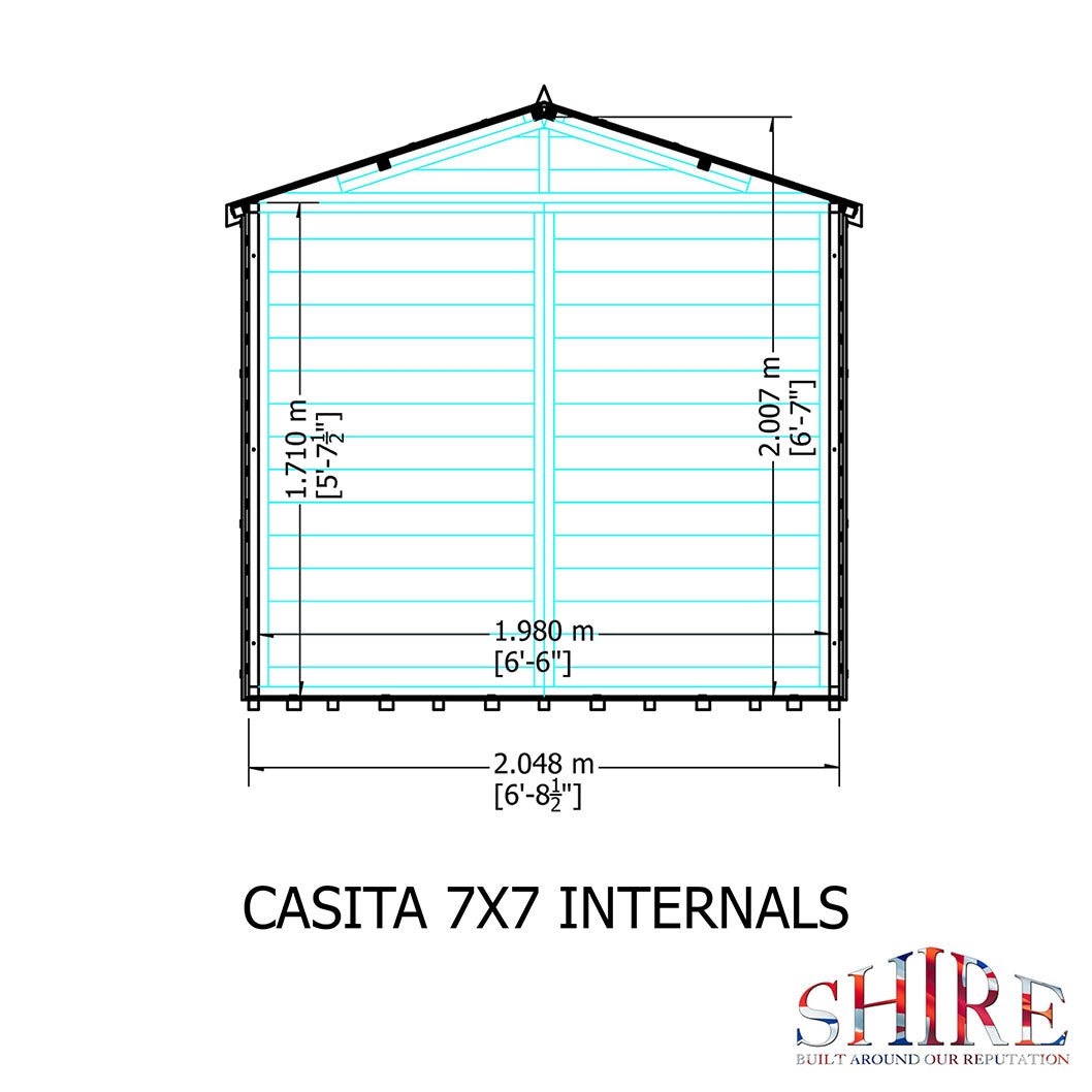 Shire Casita 7x7ft T&G Single Door Apex Wooden Shed - JJ Building Materials