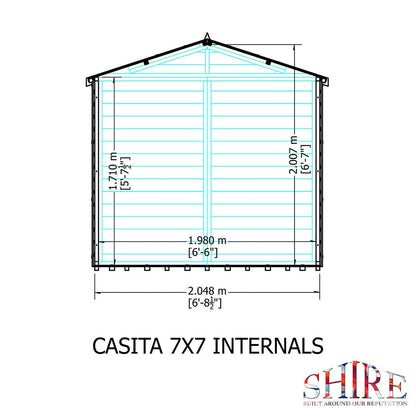 Shire Casita 7x7ft T&G Single Door Apex Wooden Shed - JJ Building Materials
