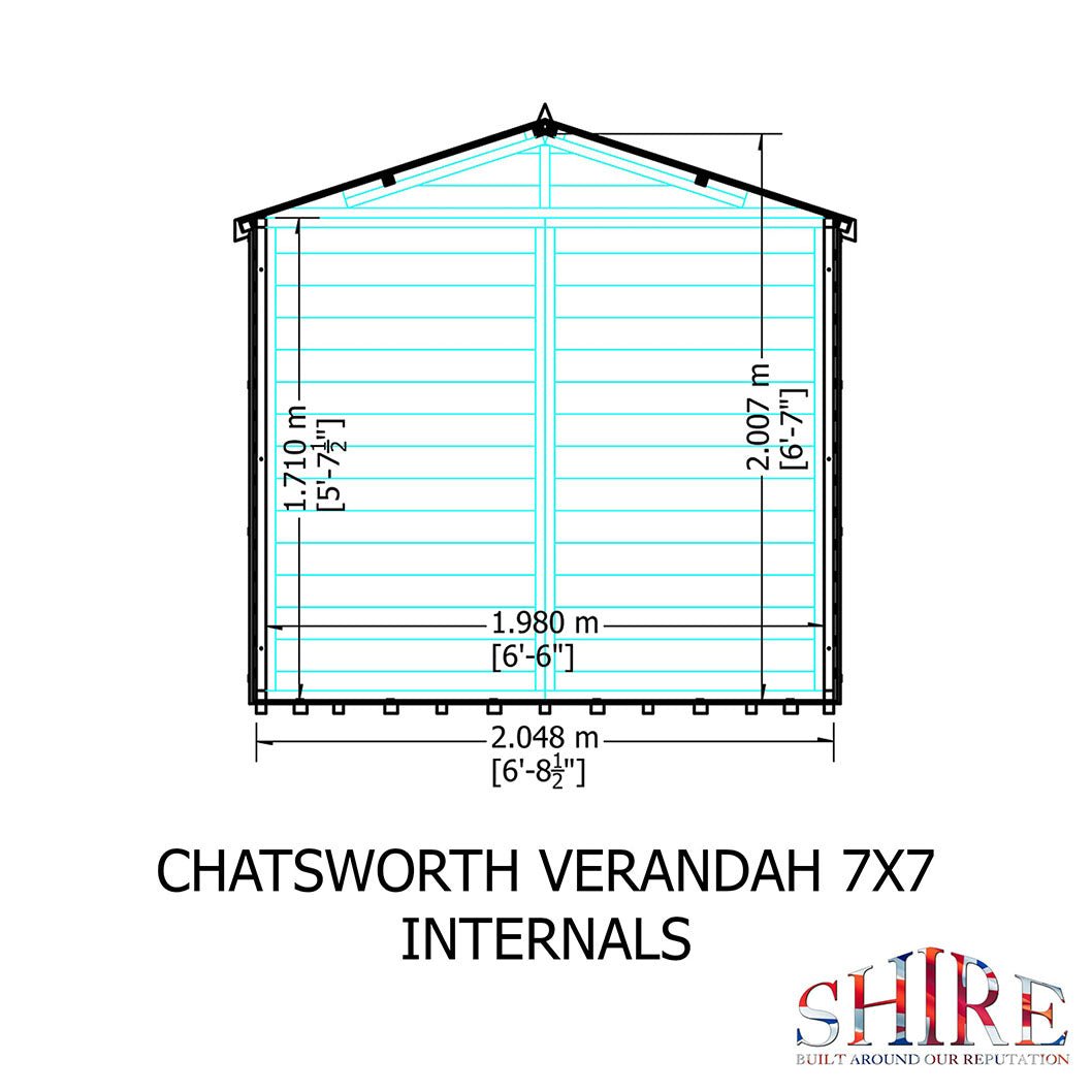 Shire Chatsworth 7x7ft Single Door T&G Wooden Summerhouse - JJ Building Materials
