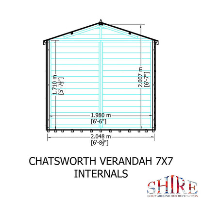 Shire Chatsworth 7x7ft Single Door T&G Wooden Summerhouse - JJ Building Materials