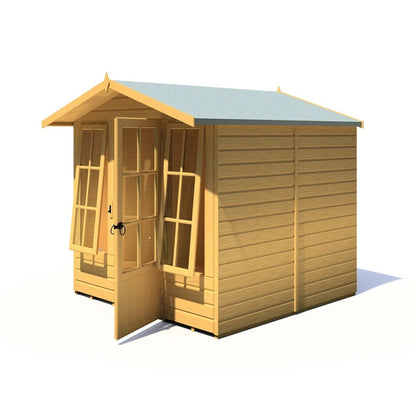 Shire Chatsworth 7x7ft Single Door T&G Wooden Summerhouse - JJ Building Materials