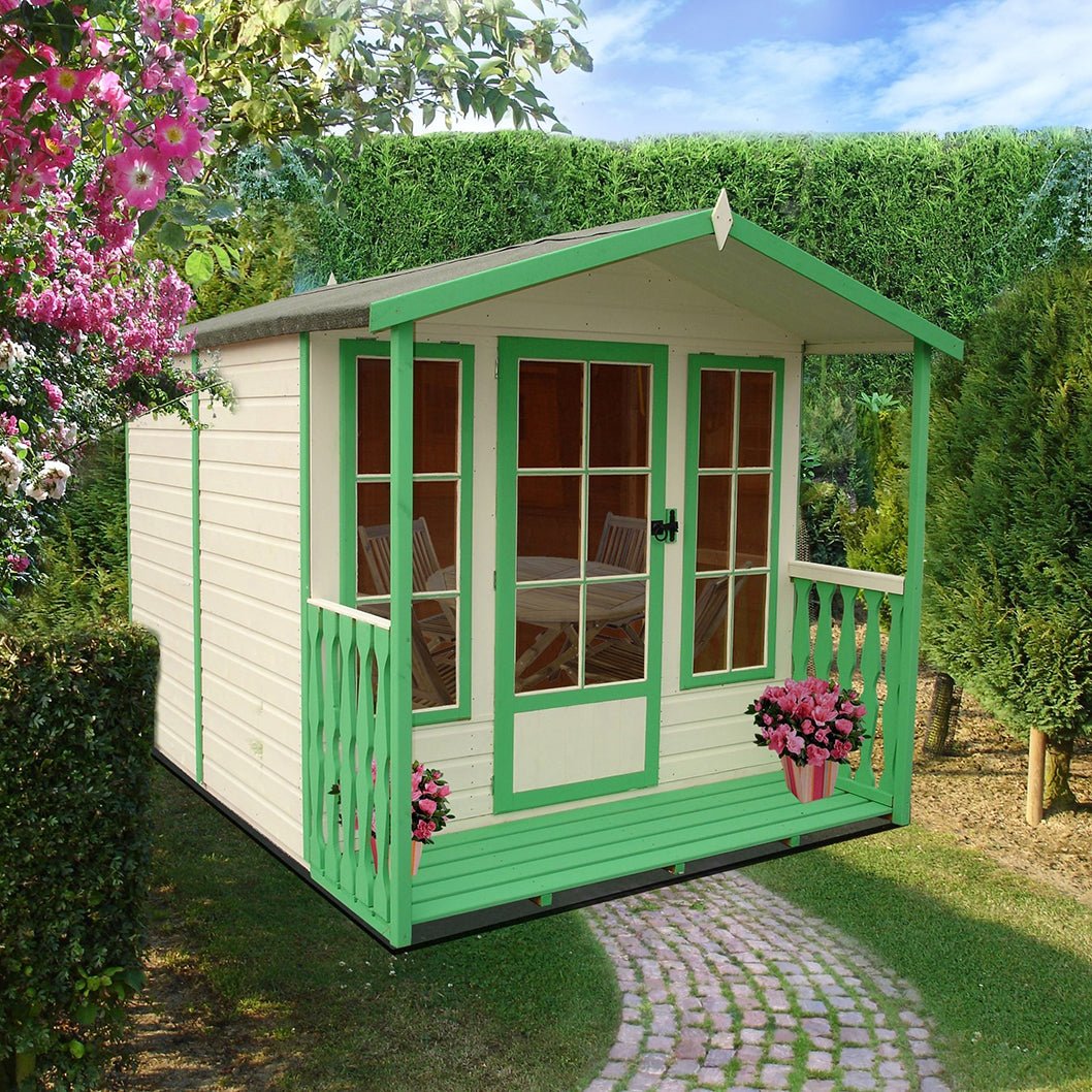 Shire Chatsworth 7x7ft Single Door T&G Wooden Summerhouse - JJ Building Materials