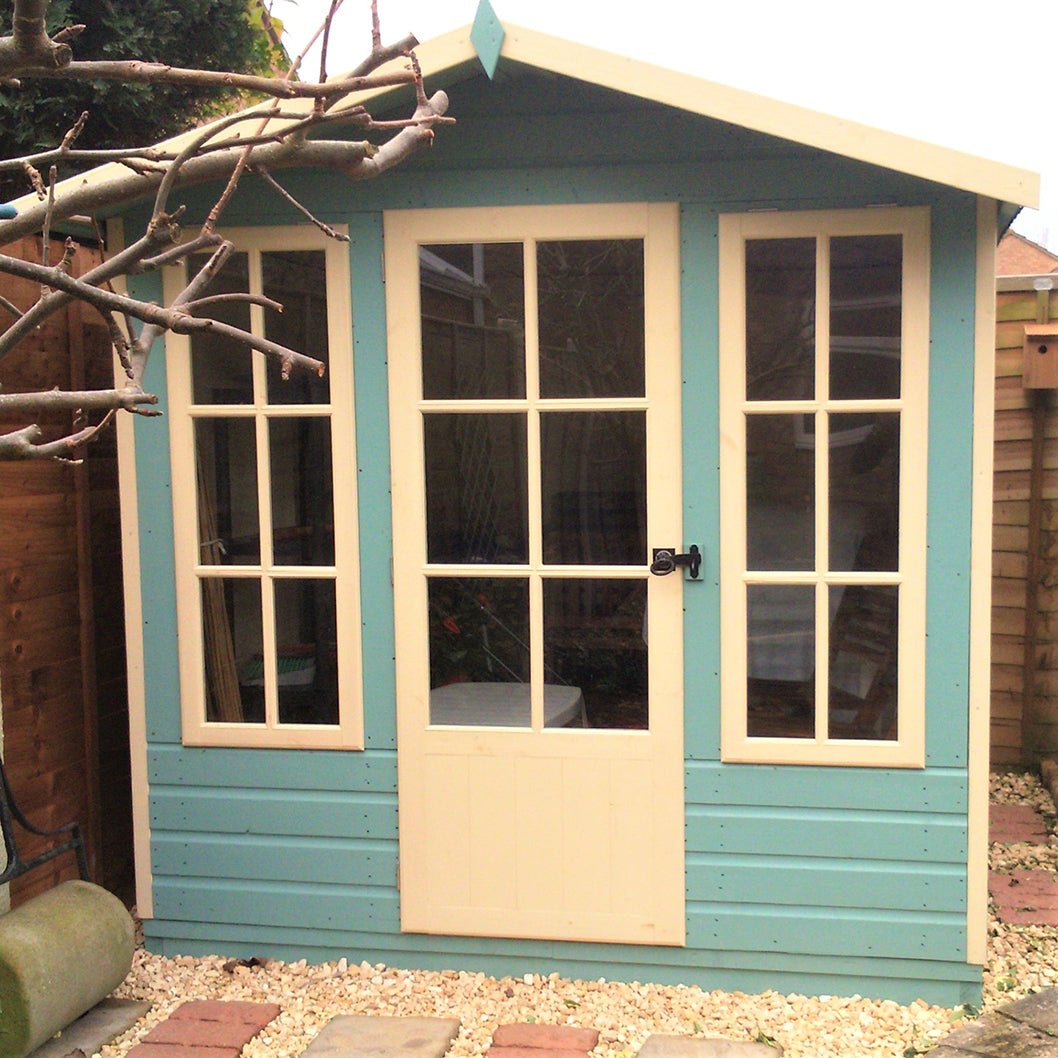 Shire Chatsworth 7x7ft Single Door T&G Wooden Summerhouse - JJ Building Materials