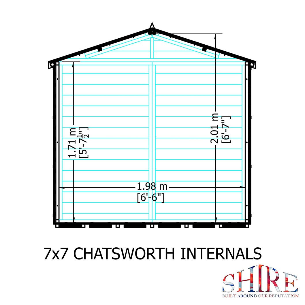 Shire Chatsworth 7x7ft Single Door T&G Wooden Summerhouse - JJ Building Materials