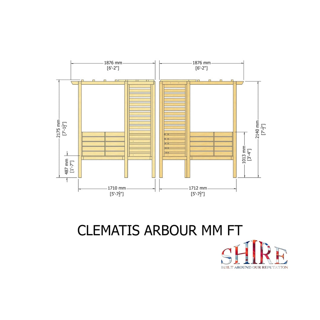 Shire Clematis Arbour Pressure Treated - JJ Building Materials