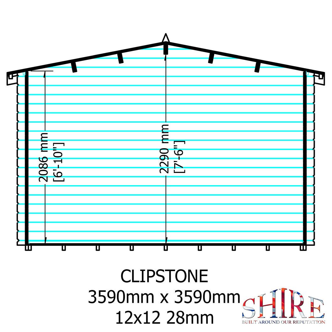 Shire Clipstone Log Cabin With 28mm Log Thickness - JJ Building Materials