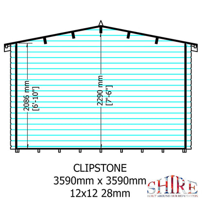 Shire Clipstone Log Cabin With 28mm Log Thickness - JJ Building Materials