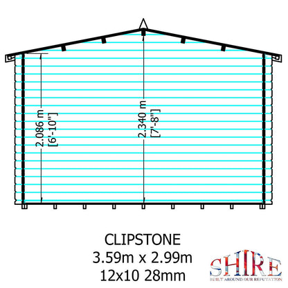 Shire Clipstone Log Cabin With 28mm Log Thickness - JJ Building Materials