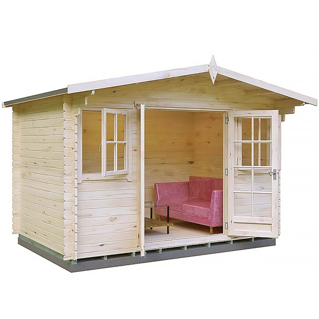 Shire Clipstone Log Cabin With 28mm Log Thickness - JJ Building Materials