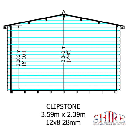 Shire Clipstone Log Cabin With 28mm Log Thickness - JJ Building Materials