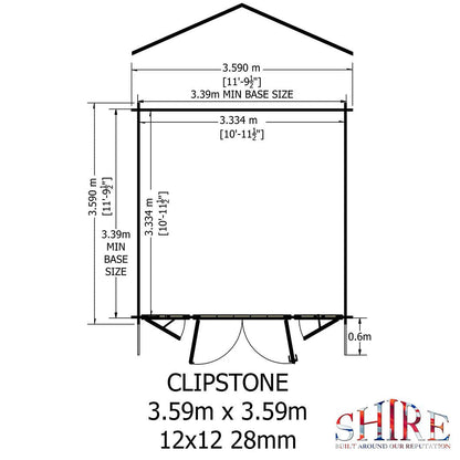 Shire Clipstone Log Cabin With 28mm Log Thickness - JJ Building Materials