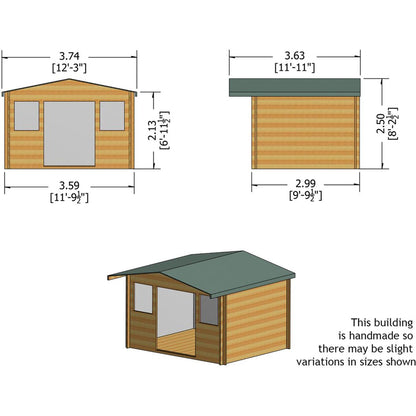 Shire Clipstone Log Cabin With 28mm Log Thickness - JJ Building Materials