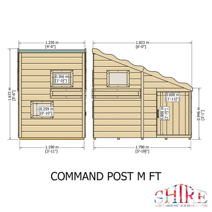 Shire Command Post 6x4ft Kids Playhouse - JJ Building Materials
