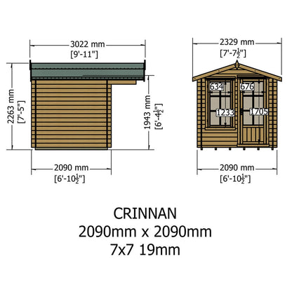 Shire Crinan Log Cabin With 19mm Log Thickness - JJ Building Materials