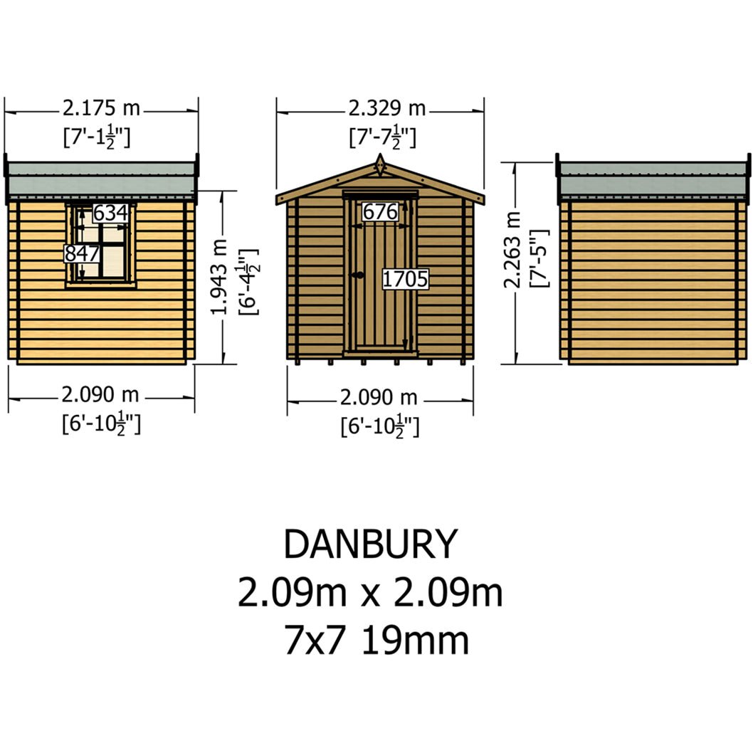 Shire Danbury Log Cabin With 19mm Log Thickness - JJ Building Materials