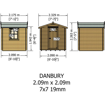 Shire Danbury Log Cabin With 19mm Log Thickness - JJ Building Materials