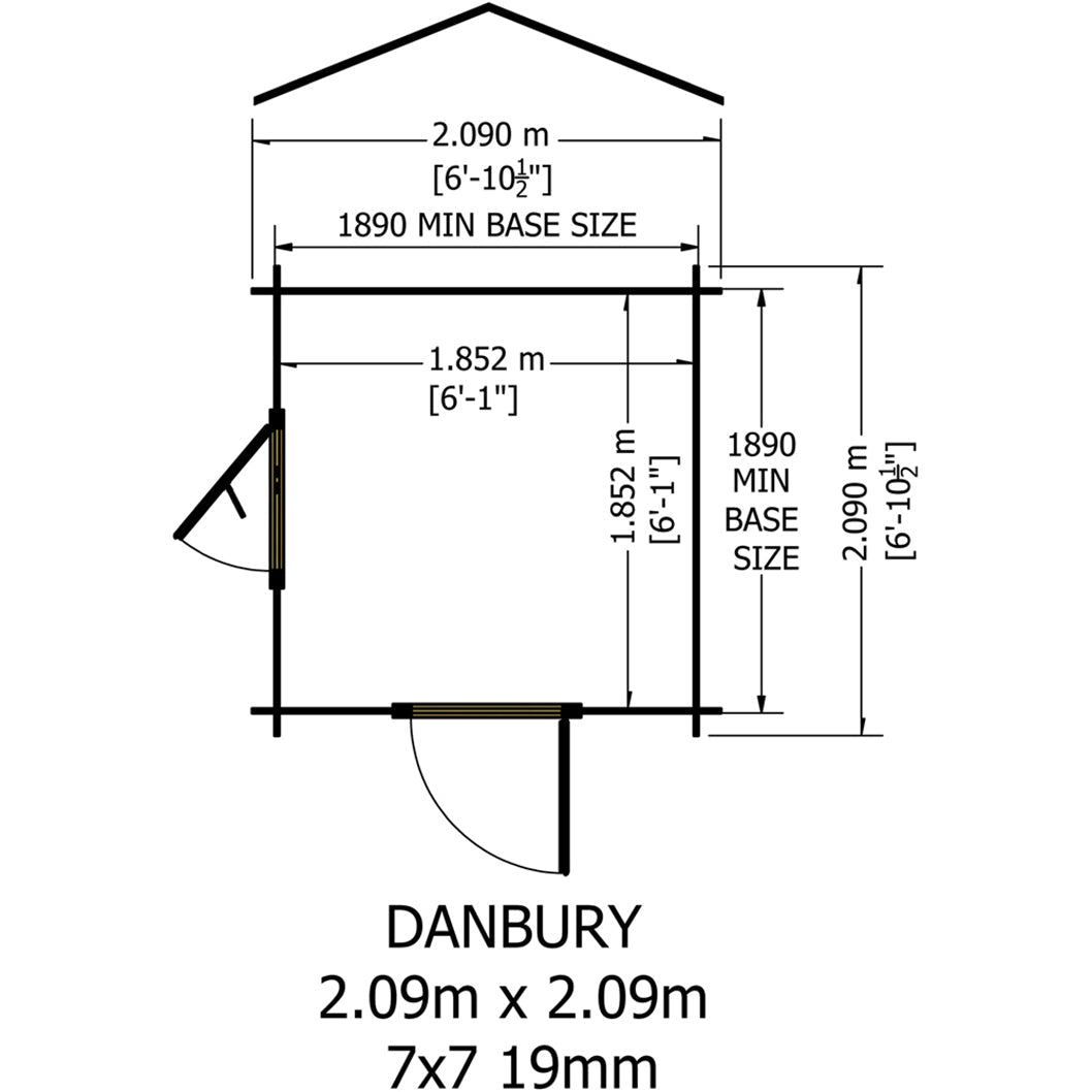 Shire Danbury Log Cabin With 19mm Log Thickness - JJ Building Materials