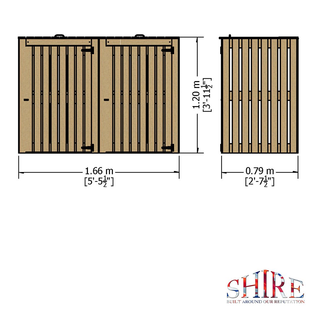 Shire Double Wheelie Bin Store - JJ Building Materials