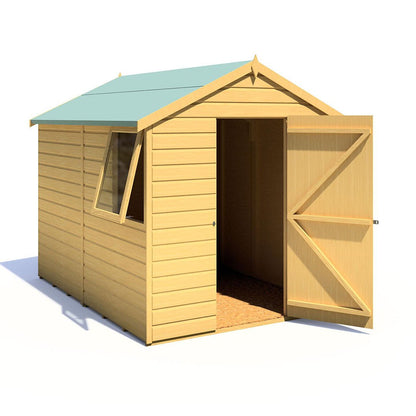 Shire Durham 8x6ft Single Door T&G Apex Wooden Shed - JJ Building Materials