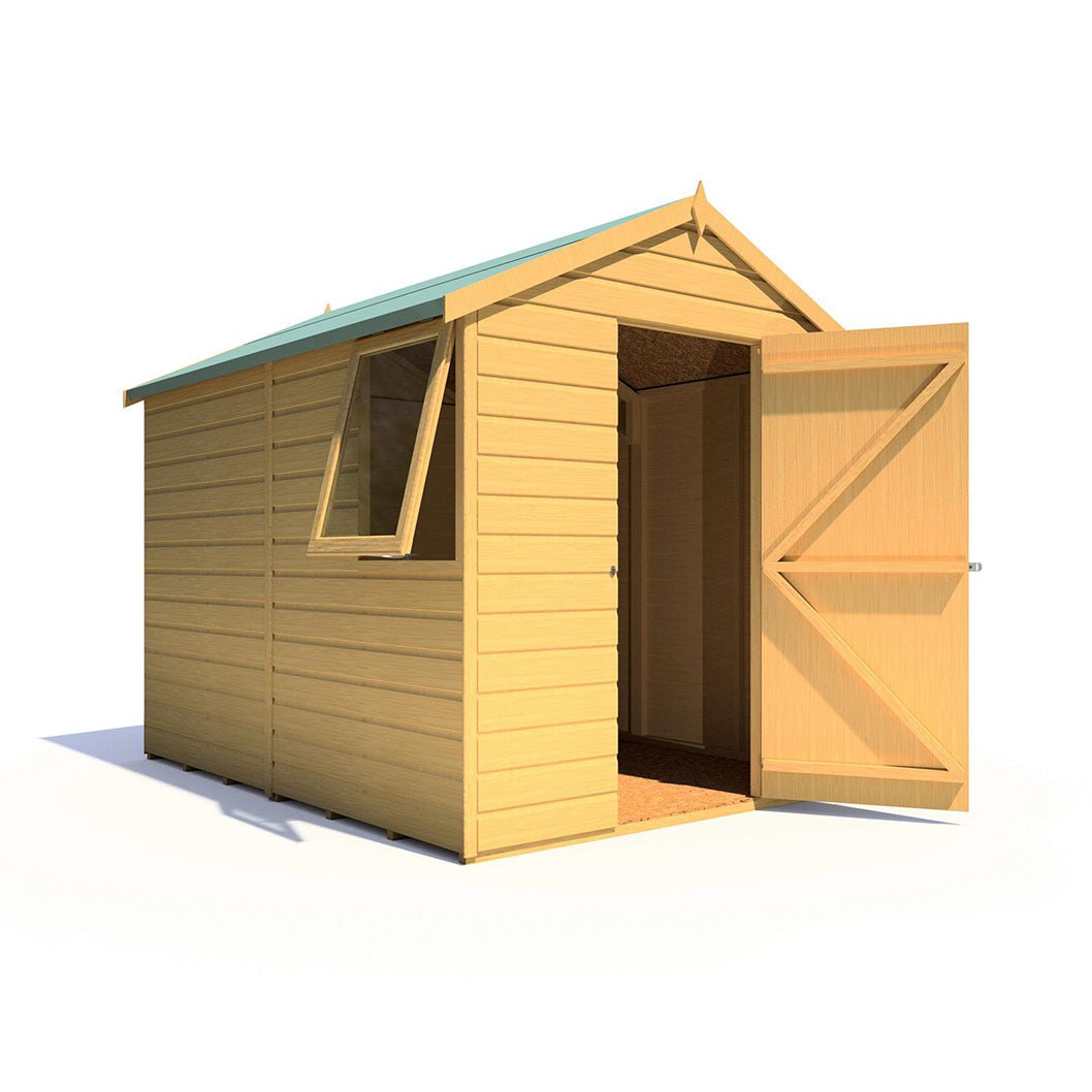 Shire Durham 8x6ft Single Door T&G Apex Wooden Shed - JJ Building Materials