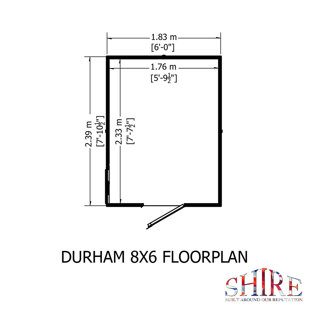 Shire Durham 8x6ft Single Door T&G Apex Wooden Shed - JJ Building Materials