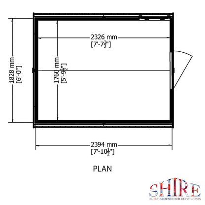 Shire Durham 8x6ft Single Door T&G Apex Wooden Shed - JJ Building Materials