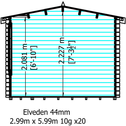 Shire Elveden Log Cabin With 44mm Log Thickness - JJ Building Materials