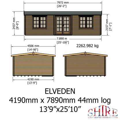 Shire Elveden Log Cabin With 44mm Log Thickness - JJ Building Materials