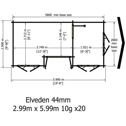 Shire Elveden Log Cabin With 44mm Log Thickness - JJ Building Materials