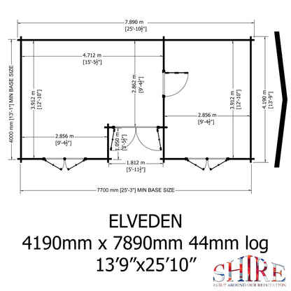 Shire Elveden Log Cabin With 44mm Log Thickness - JJ Building Materials