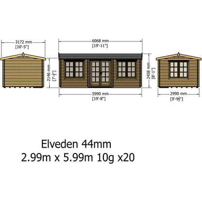 Shire Elveden Log Cabin With 44mm Log Thickness - JJ Building Materials