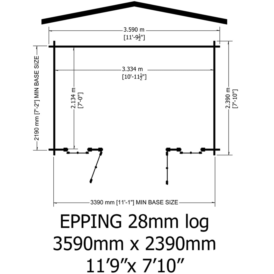 Shire Eppings Log Cabin With 28mm Log Thickness - JJ Building Materials