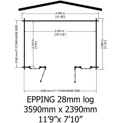 Shire Eppings Log Cabin With 28mm Log Thickness - JJ Building Materials