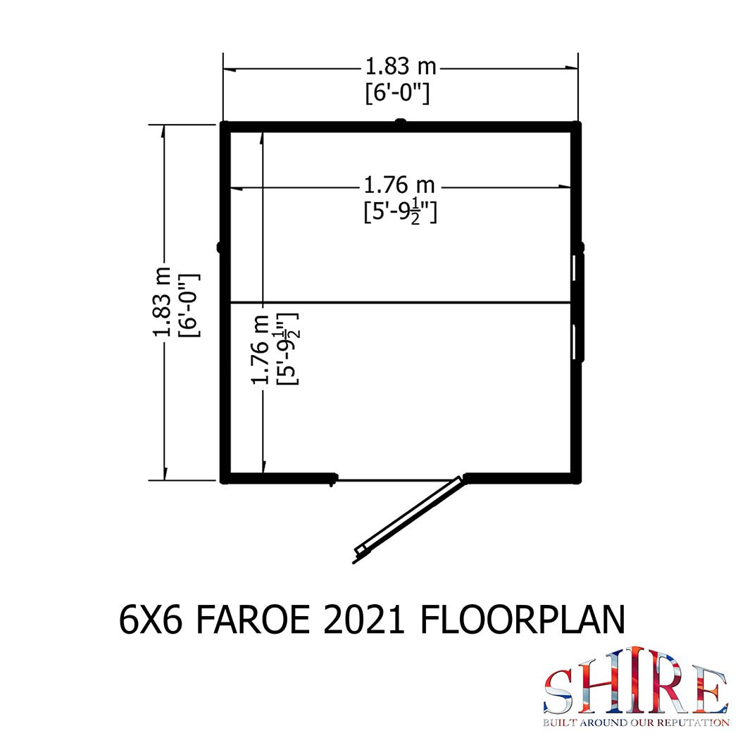 Shire Faroe 6x6ft Single Door T&G Apex Wooden Shed - JJ Building Materials