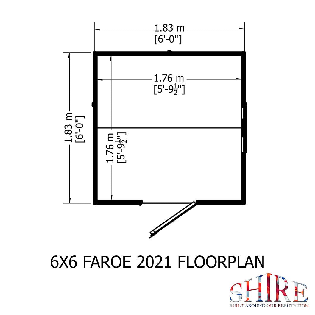 Shire Faroe 6x6ft Single Door T&G Apex Wooden Shed - JJ Building Materials