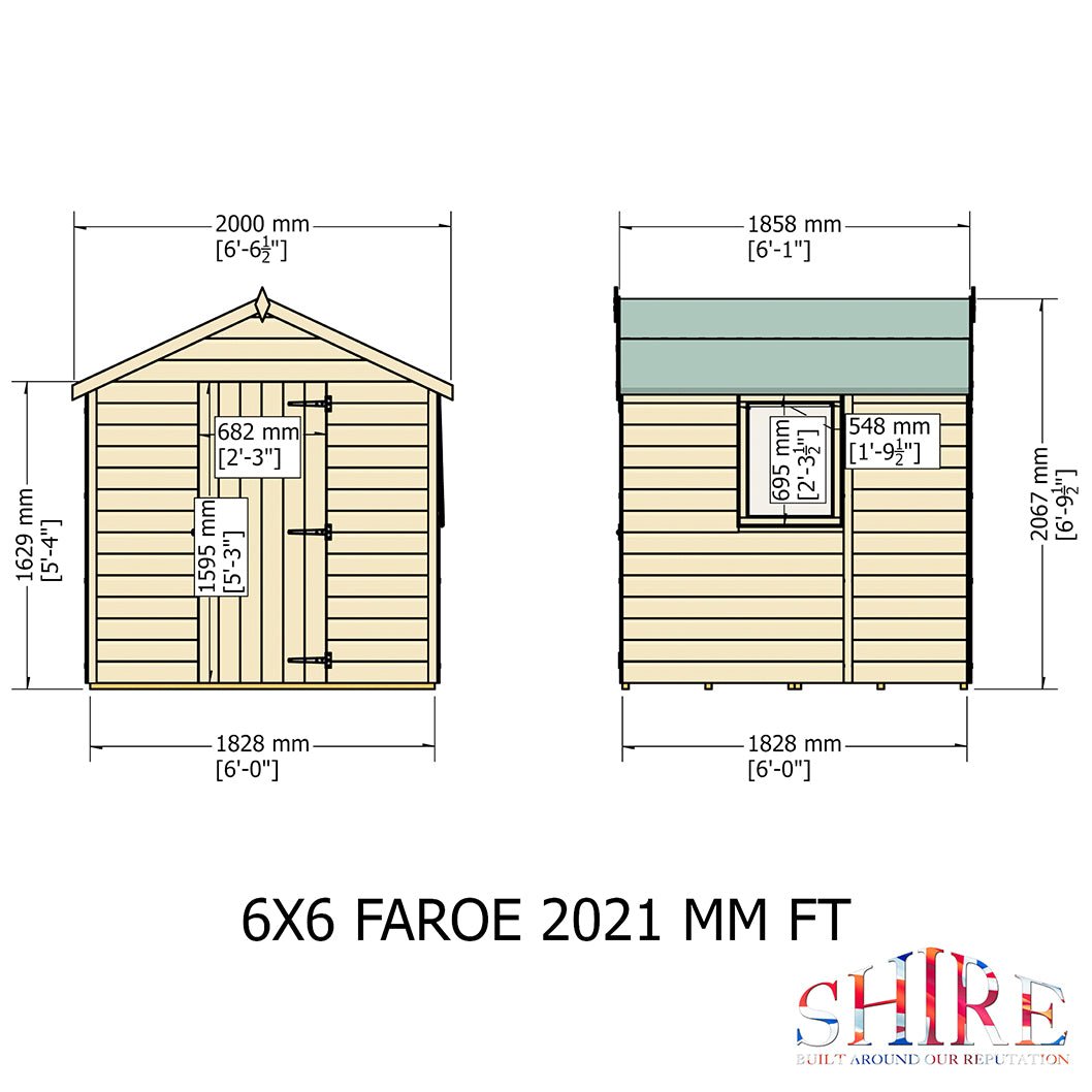 Shire Faroe 6x6ft Single Door T&G Apex Wooden Shed - JJ Building Materials