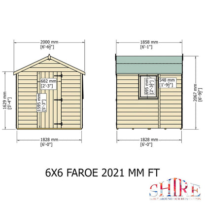Shire Faroe 6x6ft Single Door T&G Apex Wooden Shed - JJ Building Materials
