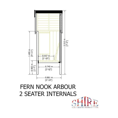 Shire Fern Nook 2 Seater Arbour Pressure Treated - JJ Building Materials