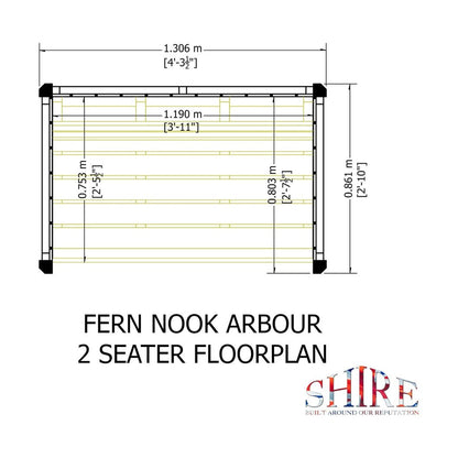 Shire Fern Nook 2 Seater Arbour Pressure Treated - JJ Building Materials