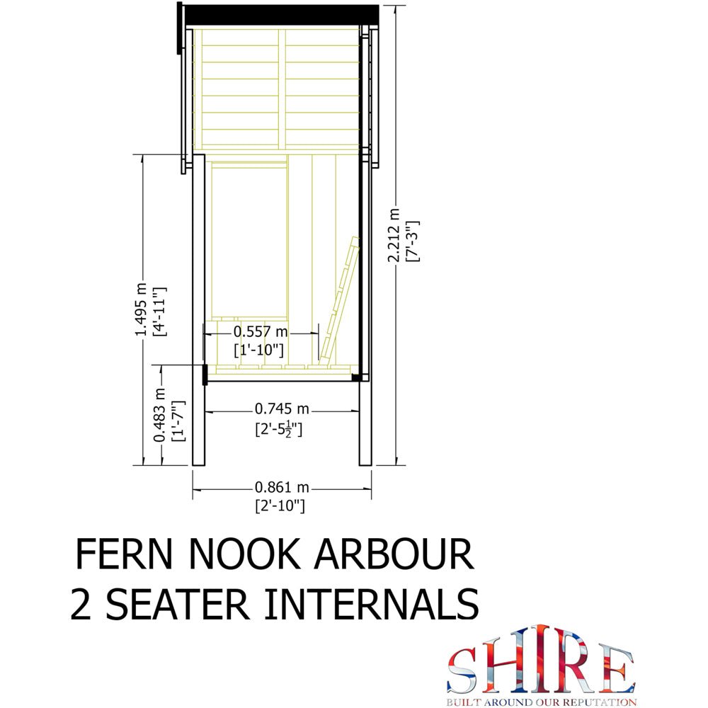 Shire Fern Nook 2 Seater Arbour Pressure Treated - JJ Building Materials