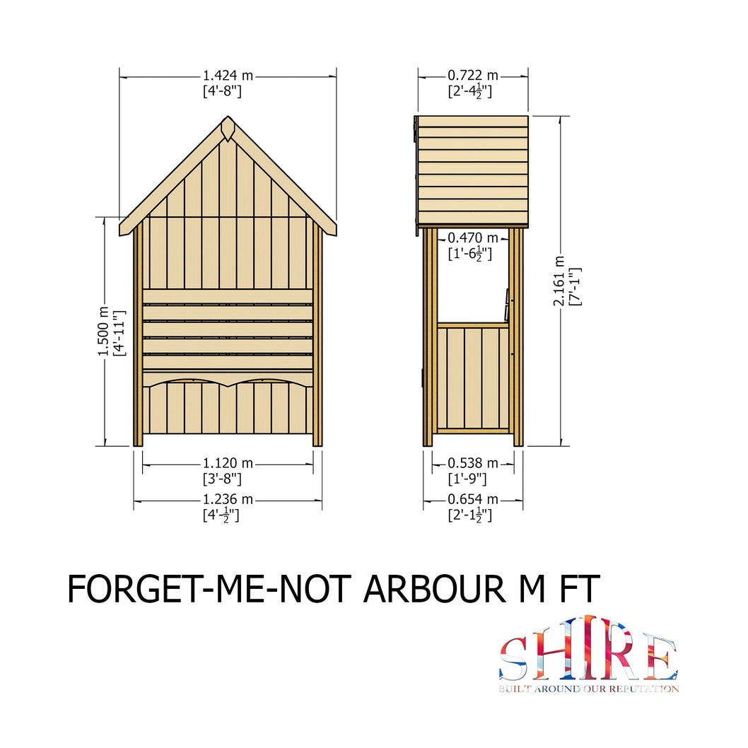 Shire Forget-Me-Not Garden Arbour Seat 5 x 3ft - JJ Building Materials