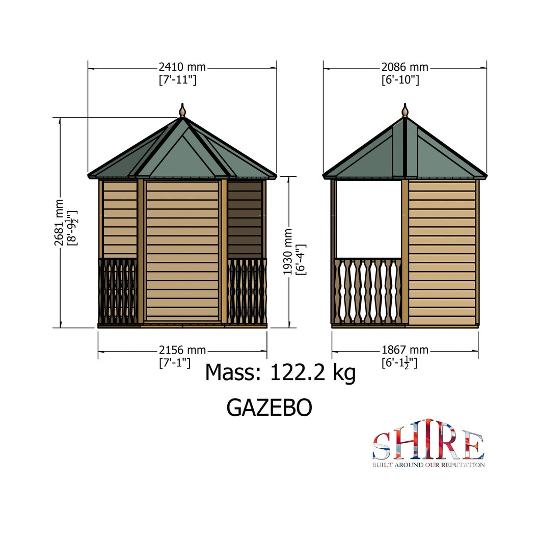 Shire Gazebo 7x6ft - JJ Building Materials